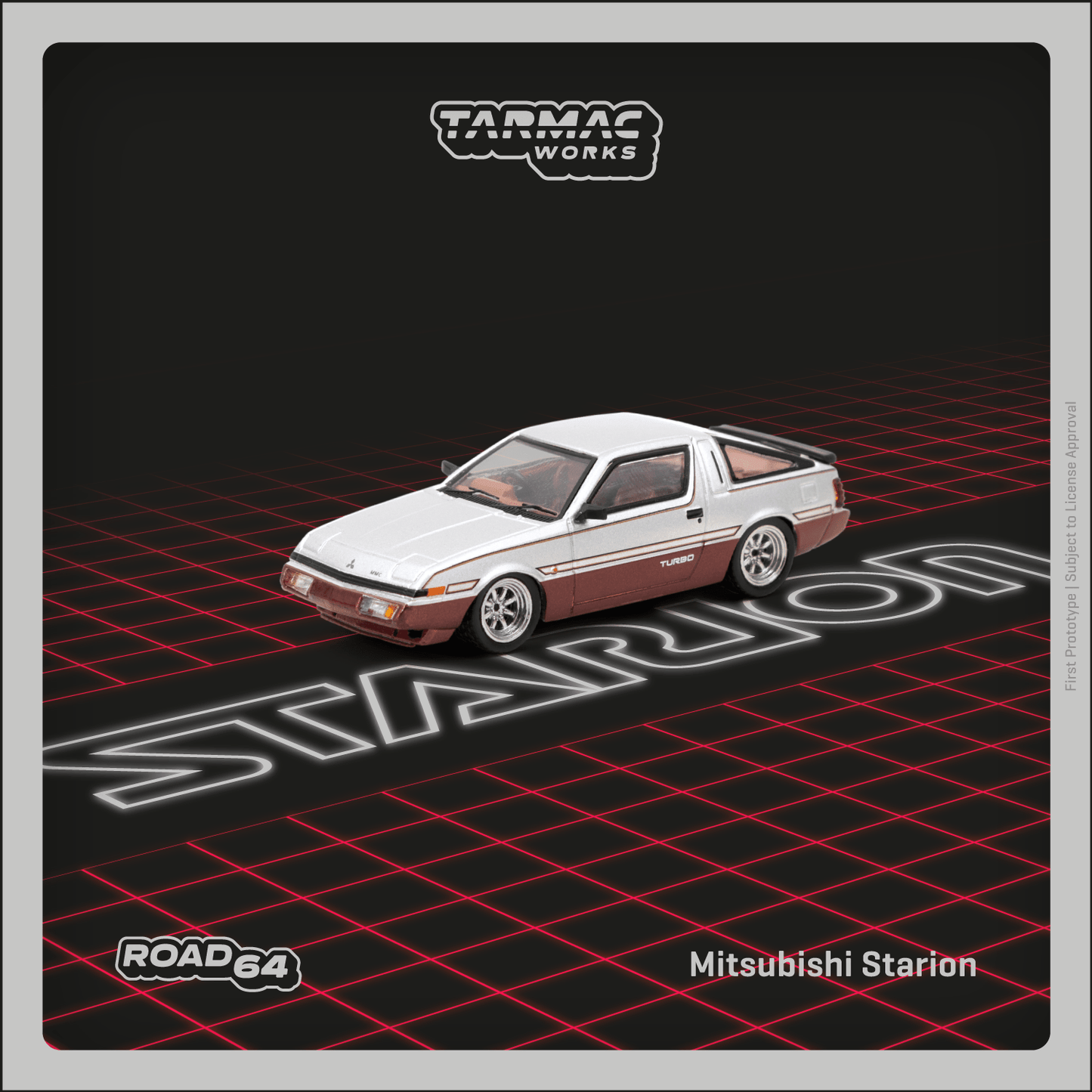 Tarmac Works 1:64 Mitsubishi Starion Silver / Dark Red