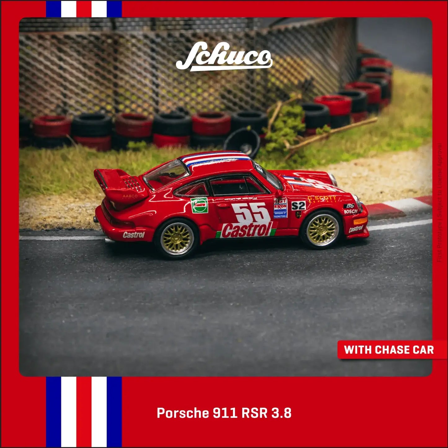 Tarmac Works X Schuco 1:64 Scale Porsche 911 RSR 3.8 Red