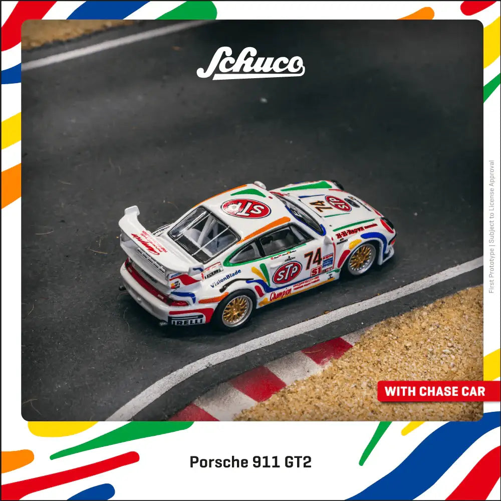 Tarmac Works X Schuco Porsche 911 GT2 White