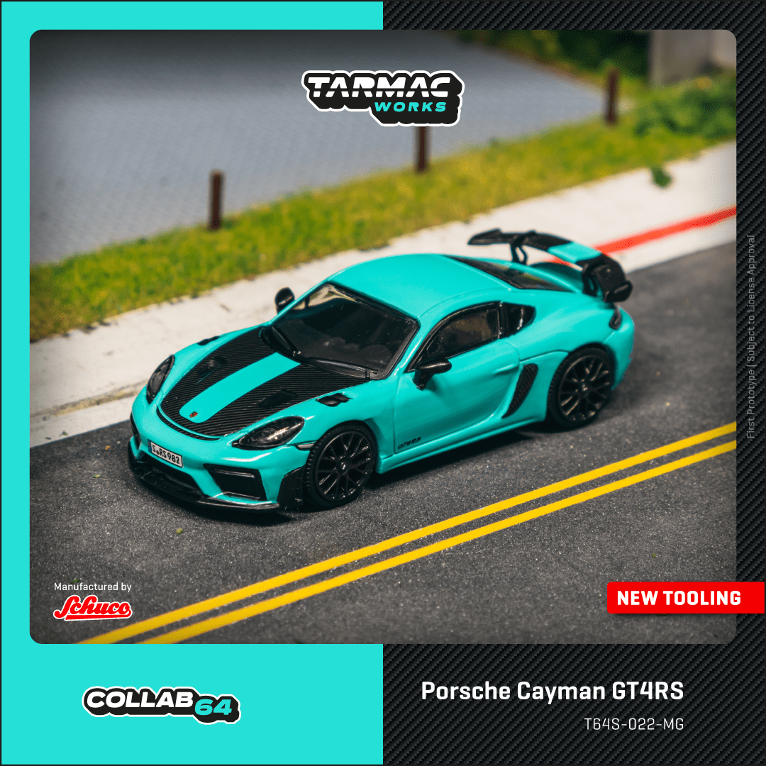 Tarmac Works x Schuco 1:64 Scale Porsche Cayman GT4RS Mint Green