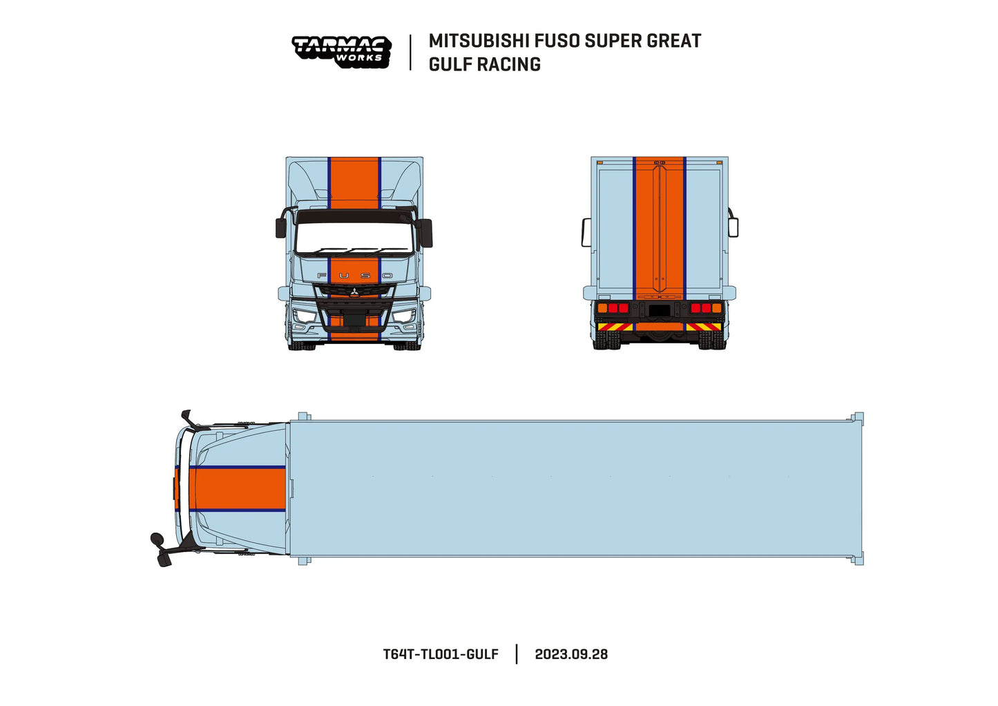 Tarmac Works 1:64 Scale Mitsubishi Fuso Super Great GULF Racing
