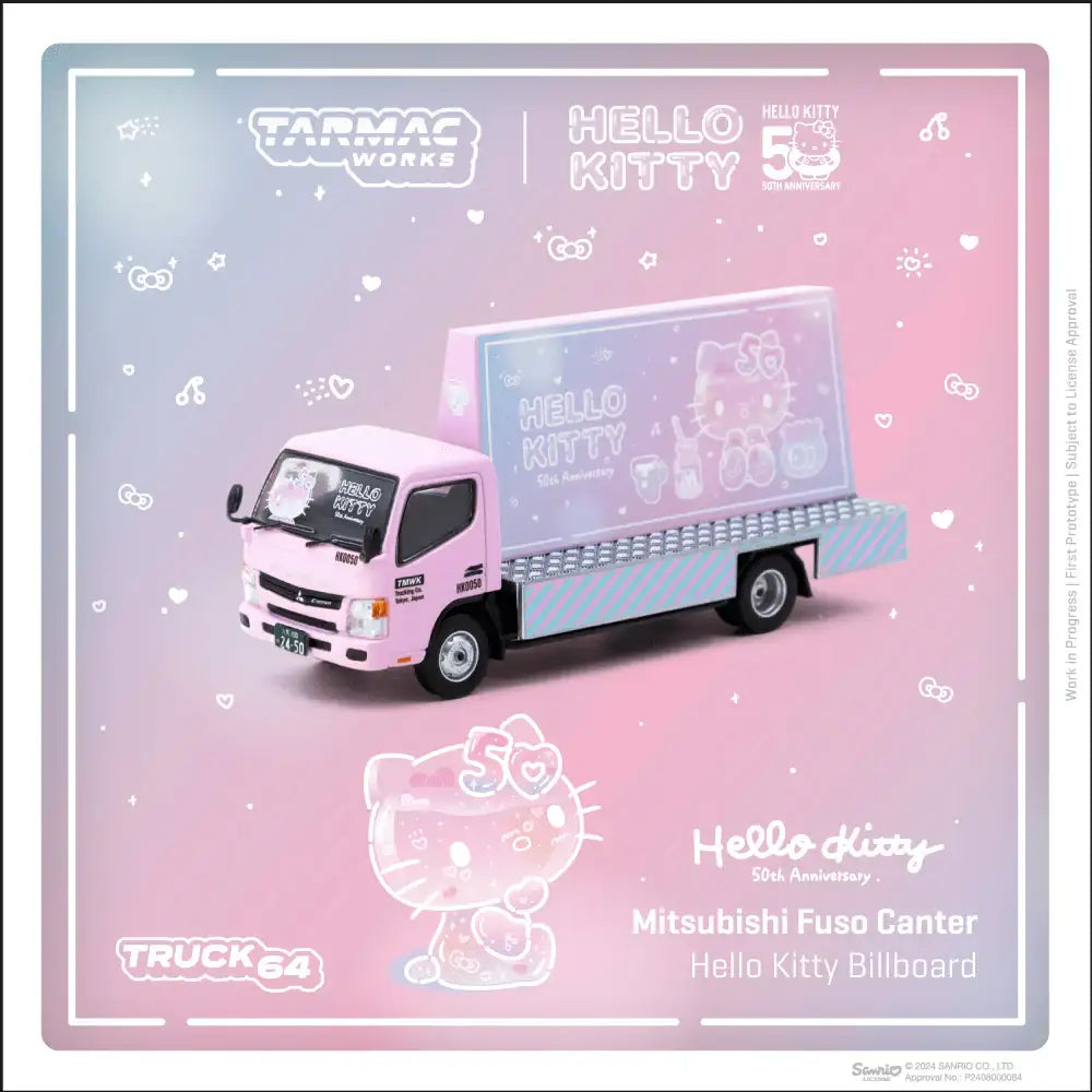 Tarmac Works 1:64 Scale Mitsubishi Fuso Canter Hello Kitty Billboard