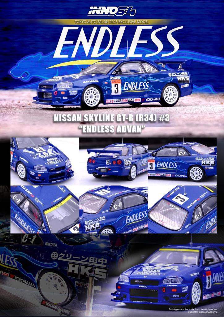 Inno64 Inno64 Nissan GT-R R34 #3 Endless Advan Tokyo Auto Salon 2024 Exclusive
