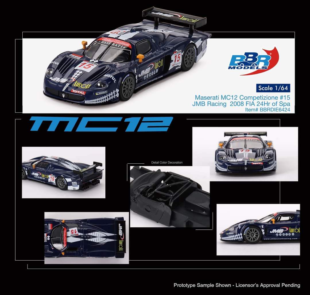 BBR BBR Models 1/64 Maserati MC12 Stradale Competizione #15 JMB Racing 2008 FIA 24Hr of Spa