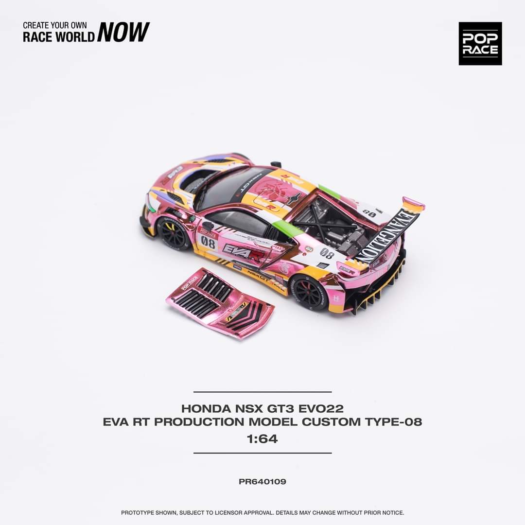 Pop Race 1:64 HONDA NSX GT3 EVO22 EVA RT PRODUCTION MODEL CUSTOM TYPE-08