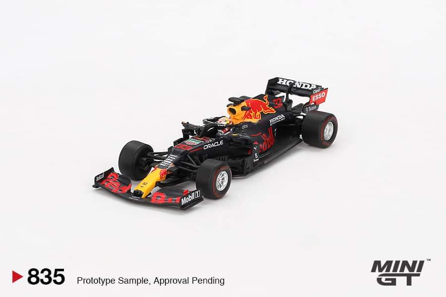 MINI GT x Mijo #835 Red Bull RB16B #33 Max Verstappen 2021 Abu Dhabi Grand Prix Winner Blister Packing