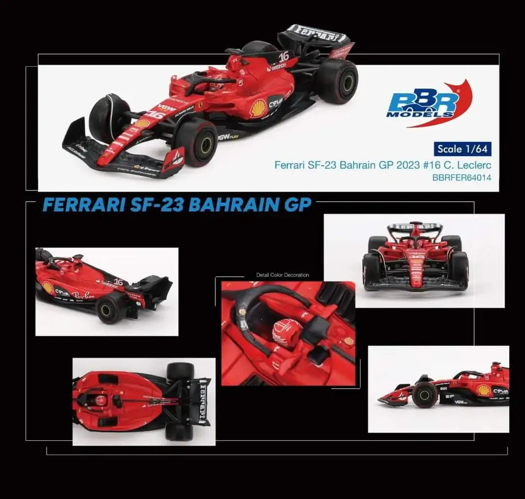 BBR BBR Models 1/64 Ferrari SF23 #16 C. Leclerc 2023 Bahrain GP