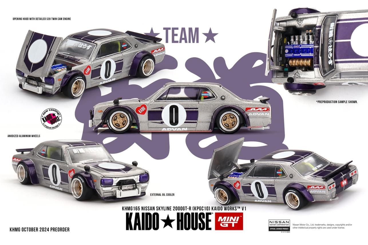 Mini GT x Kaido House #165 Nissan Skyline GT-R KPGC10 Kaido Works V1