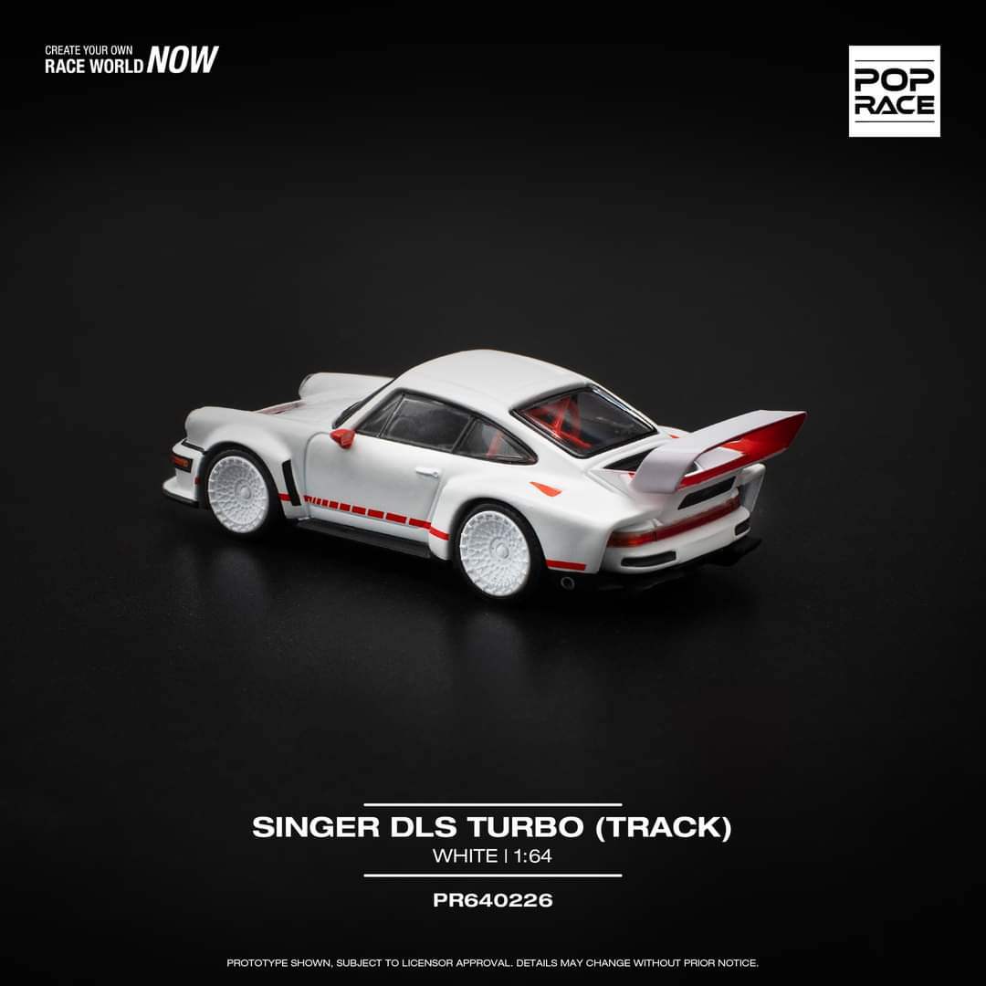 Pop Race 1:64 Scale Porsche SINGER DLS TURBO (TRACK) - WHITE