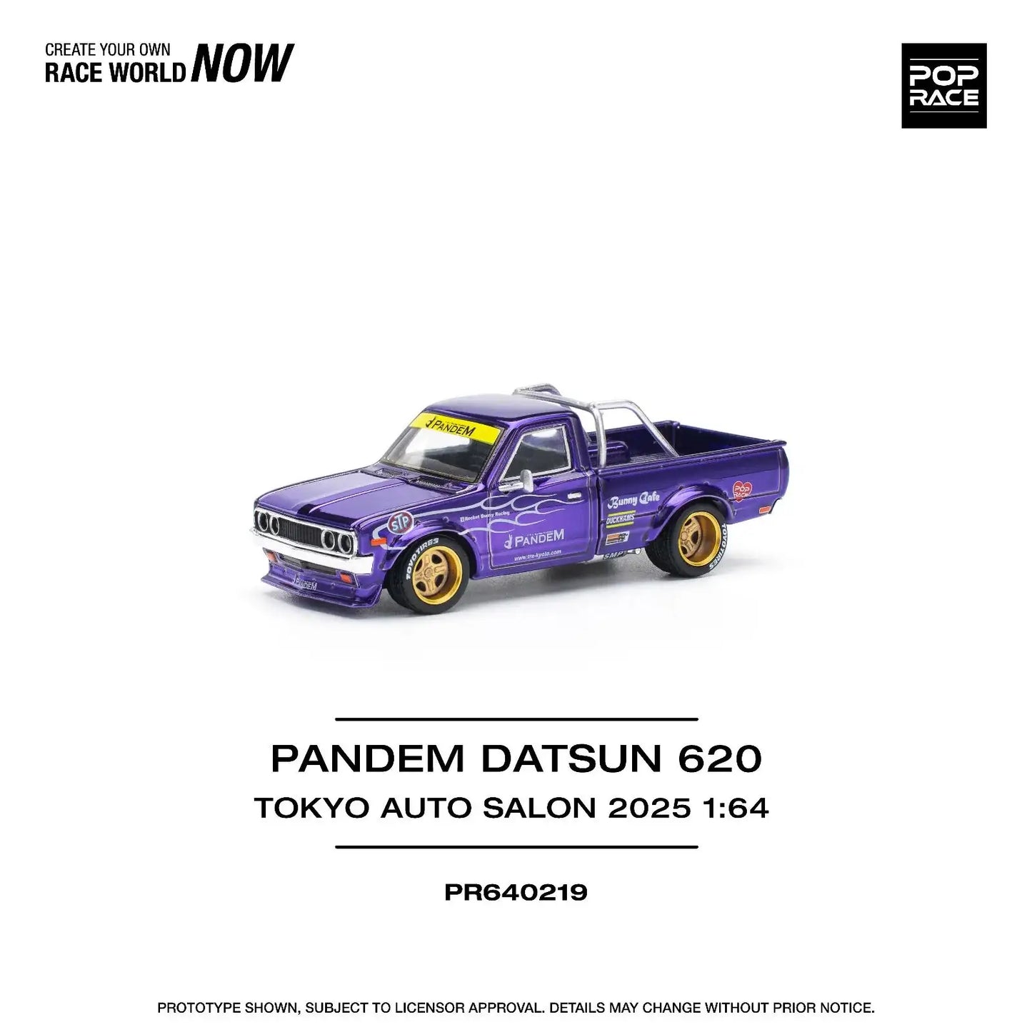 Pop Race 1/64 Tokyo Auto Salon 2025 PANDEM DATSUN 620