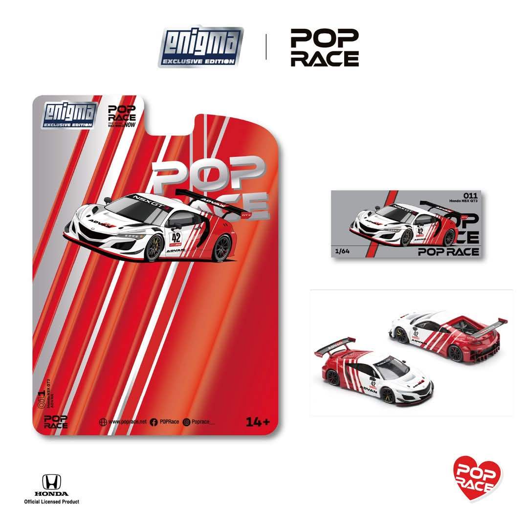 Pop Race x Enigma 1/64 Honda NSX GT3 EVO22 - ADVAN Chase