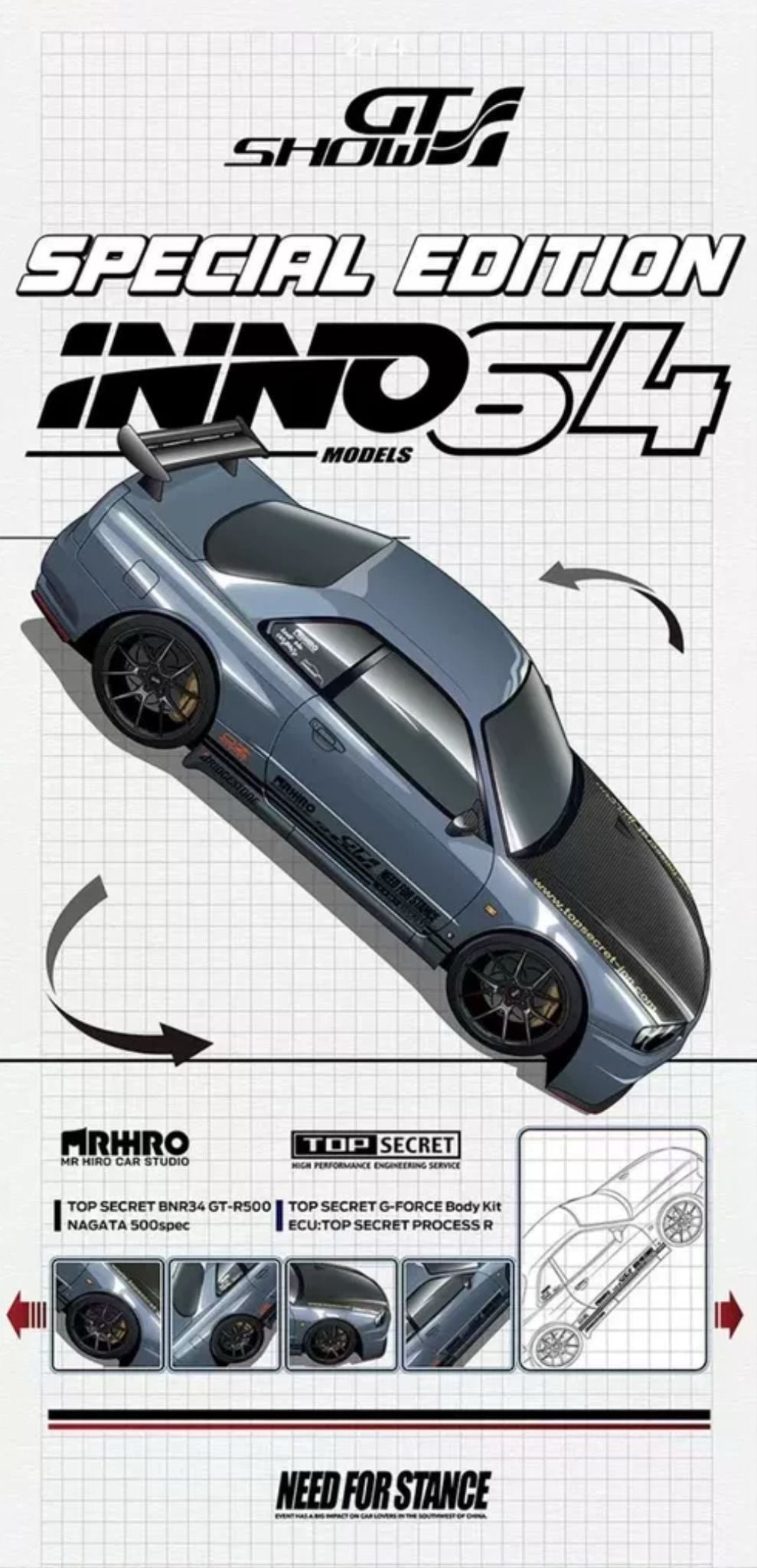 Inno64 x GT Show 2025 Exclusive Top Secret Nissan GT-R R34