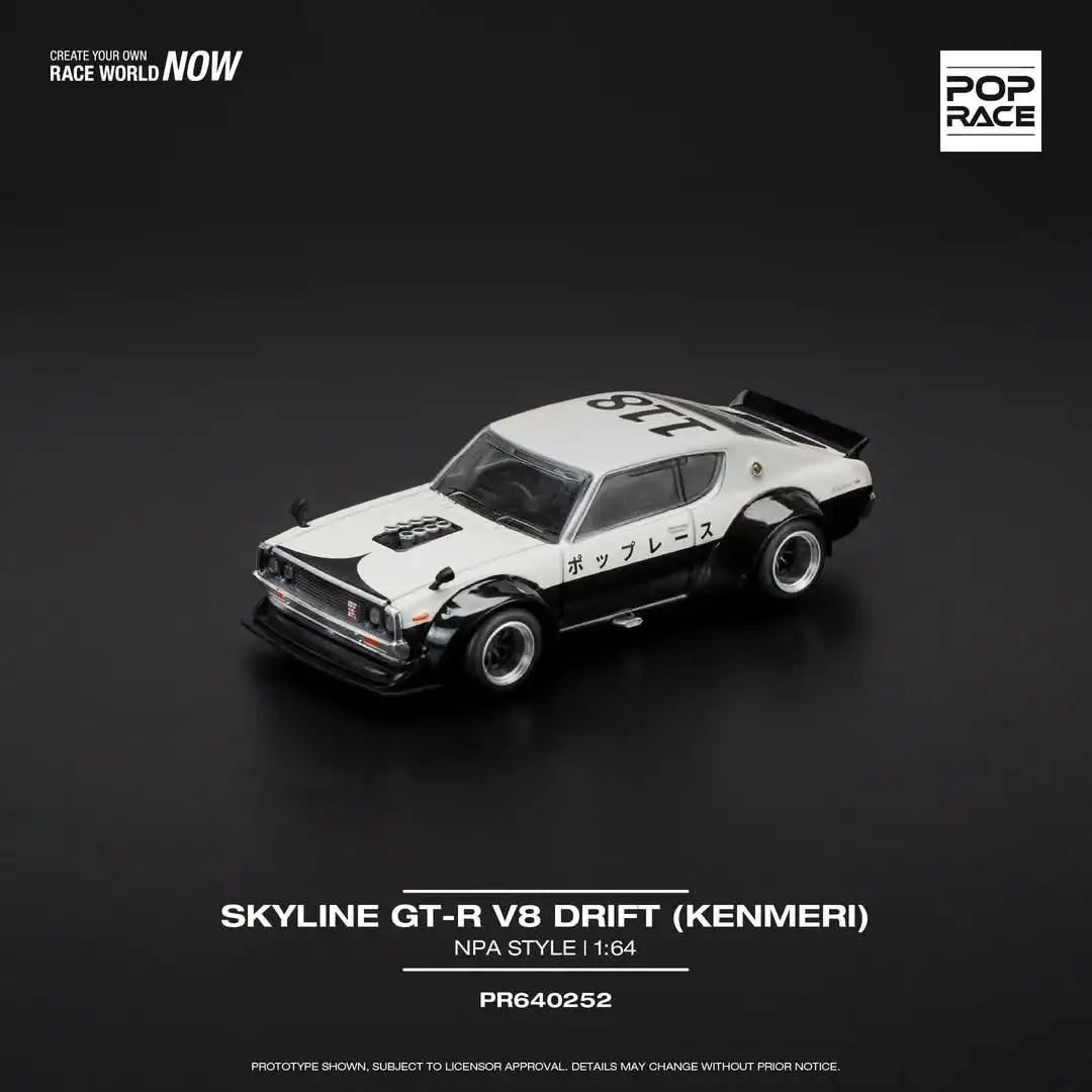 Pop Race 1/64 SKYLINE GT-R V8 DRIFT (KENMERI) NPA Sytle