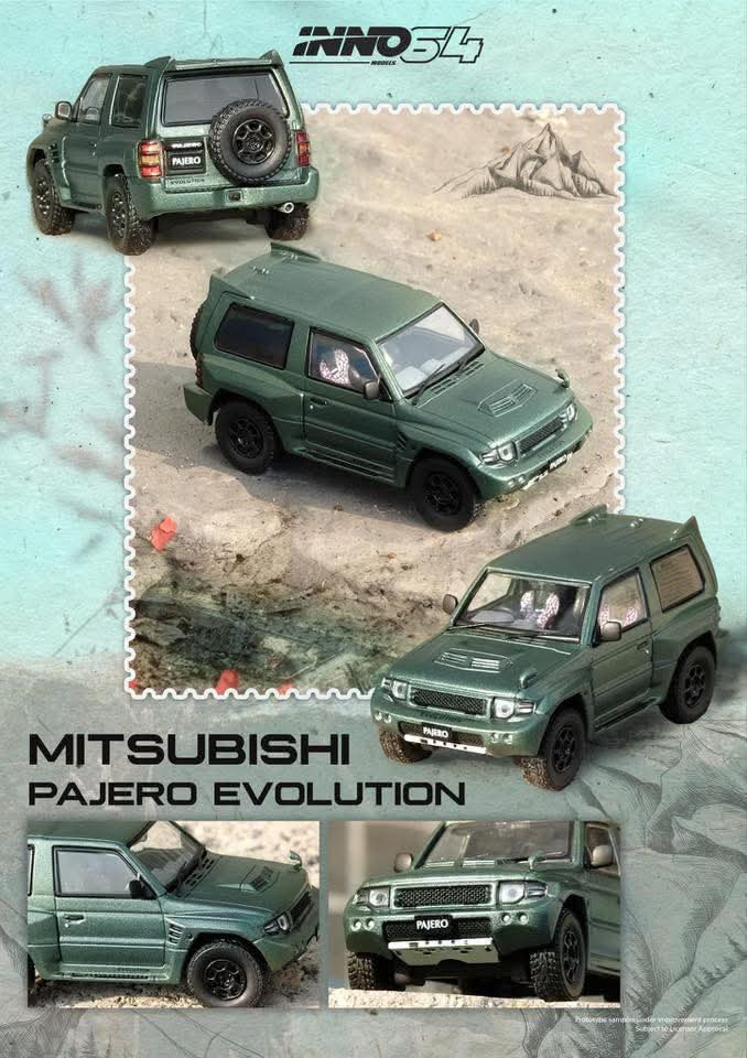 INNO64 1/64 MITSUBISHI PAJERO EVOLUTION Satin Green