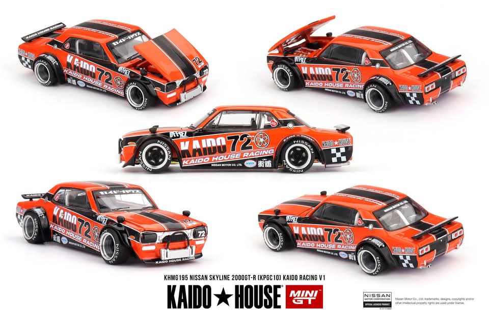 Mini GT x Kaido House #195 Nissan Skyline 2000GT-R (KPGC10) Kaido Racing V1