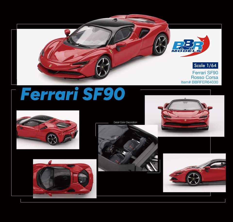 BBR Models 1/64 Ferrari SF90 Rosso Corsa