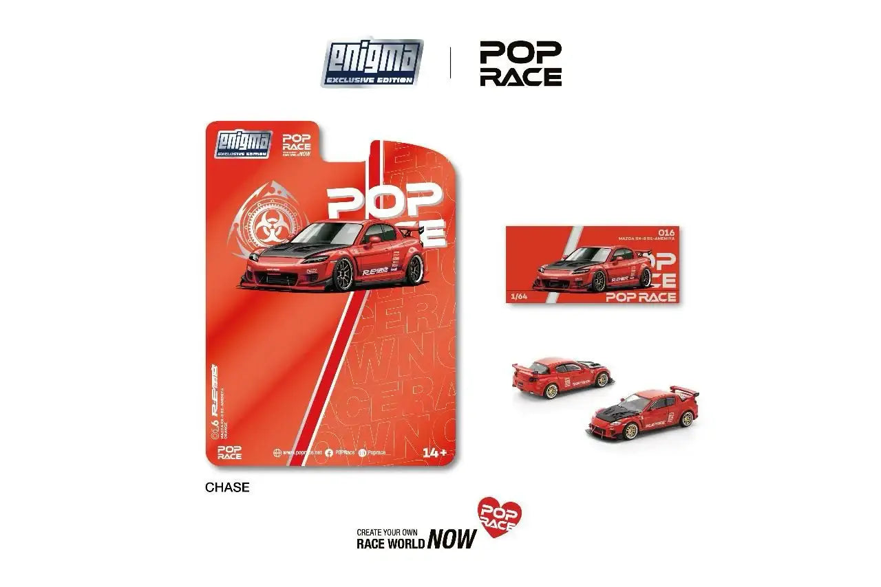 Pop Race x Enigma 1/64 MAZDA RX-8 RE-AMEMIYA (Red Color) Chase