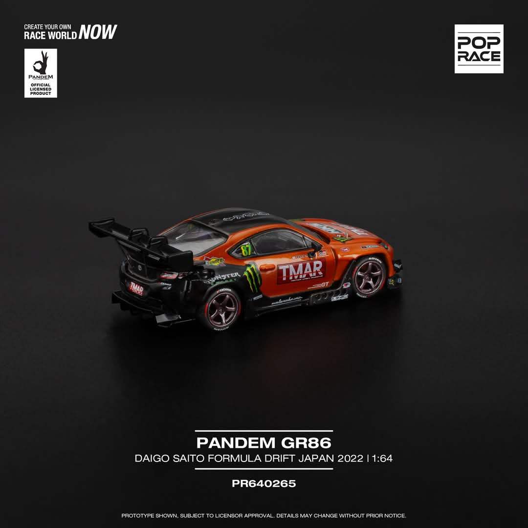 Pop Race 1/64 PANDEM GR86 - DAIGO SAITO FORMULA DRIFT JAPAN 2022