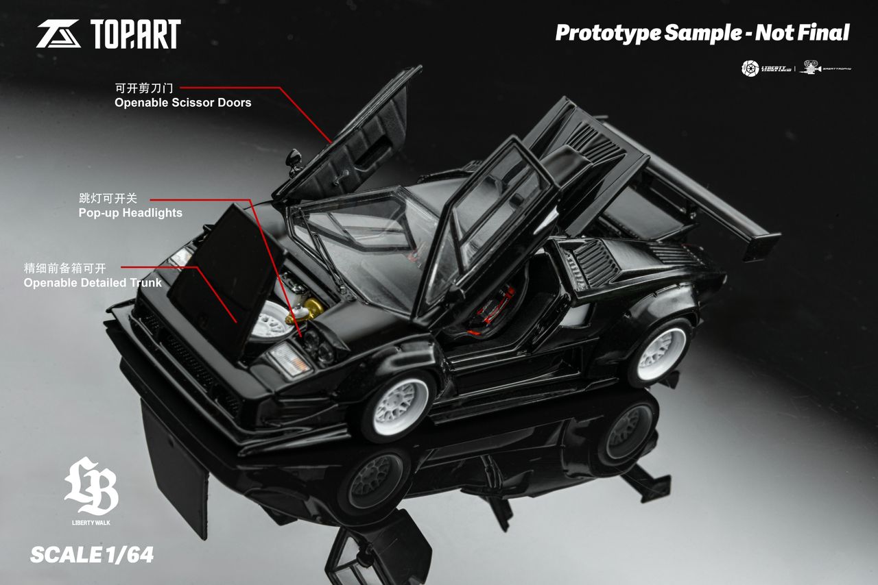 TMCS25 X Top.Art LBWK Lamborghini Countach - Black