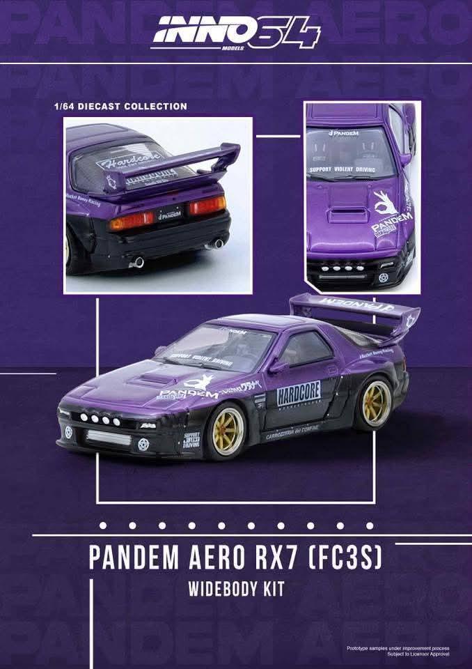 INNO64 1/64 Mazda RX7 (FC3S) PANDEM Purple