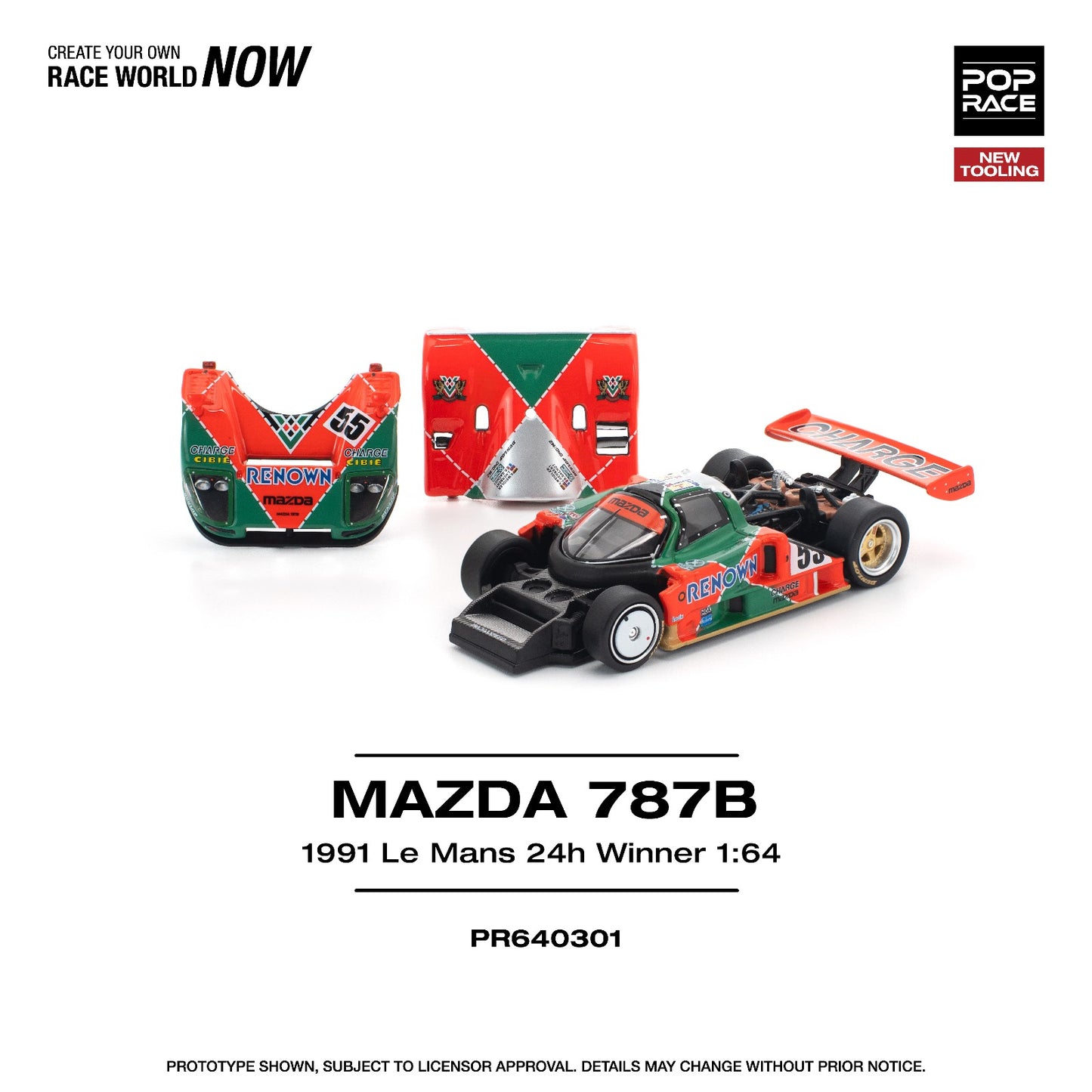 Pop Race 1:64 Mazda 787B Renown #55 1991 Le Mans 24H Winner