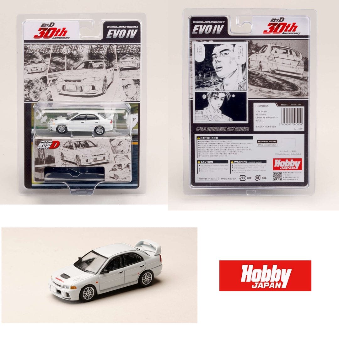 Hobby Japan Initial D 1/64 Mitsubishi Lancer RS Evolution IV / INITIAL D Seiji Iwaki VS Takumi Fujiwara