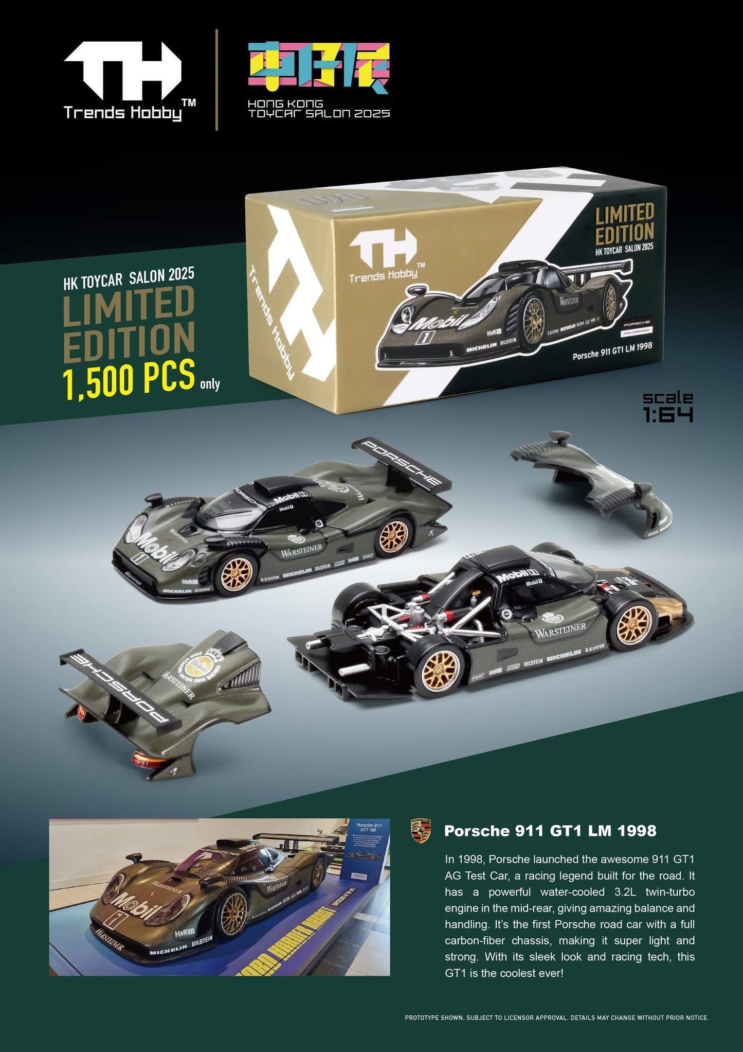 Trends Hobby x Hong Kong Toycar Salon 2025 Prosche 911 GT1 LM 1998