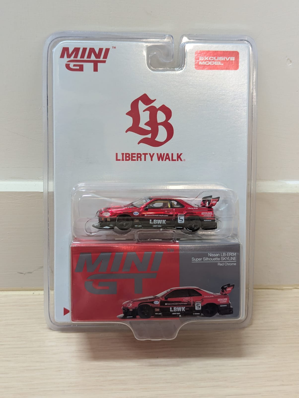 MINI GT X LBWK #1015 Nissan LB-ER34 Super Silhouette SKYLINE BRAZIL TOUR 2025 Blister Pack