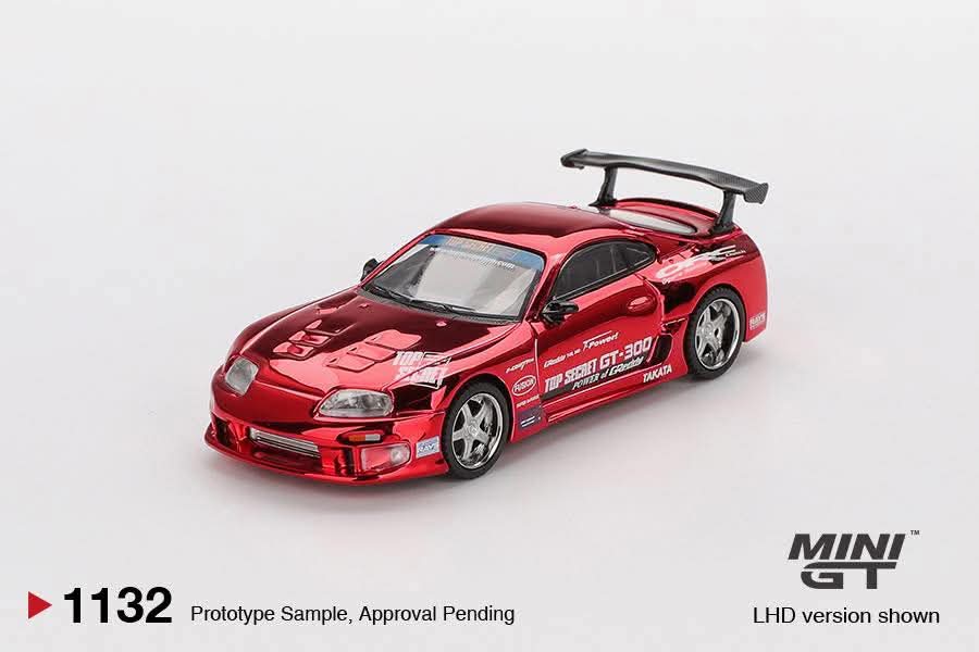 Mini GT Toyota Supra (A80) Top Secret GT-300 Top Secret Red Chrome Blister Pack