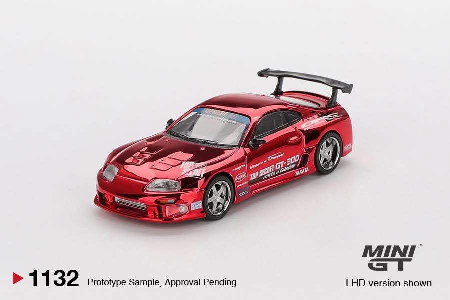 Mini GT Toyota Supra (A80) Top Secret GT-300 Top Secret Red Chrome Blister Pack