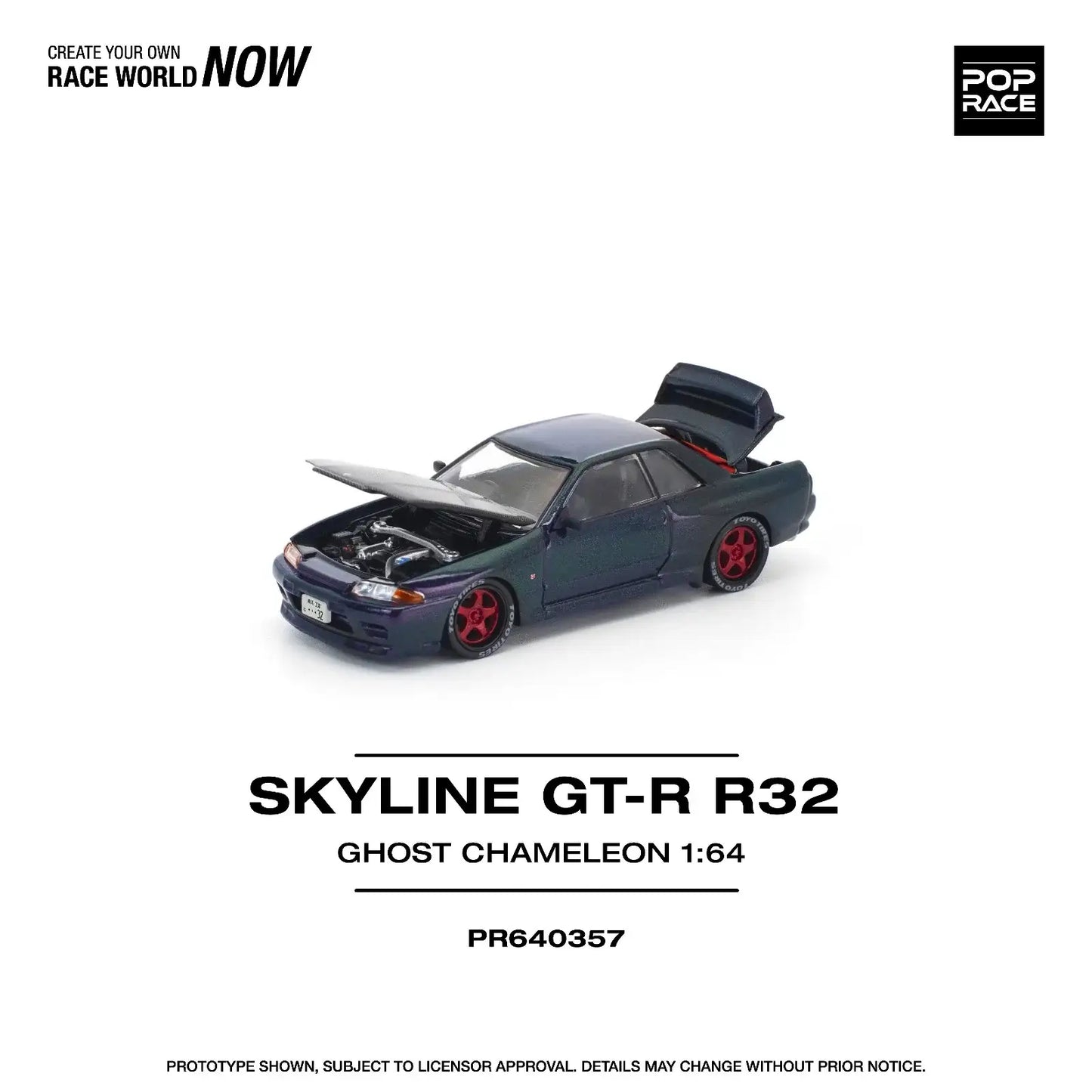 Pop Race 1/64 Nissan Skyline GT-R R32 Ghost Chameleon