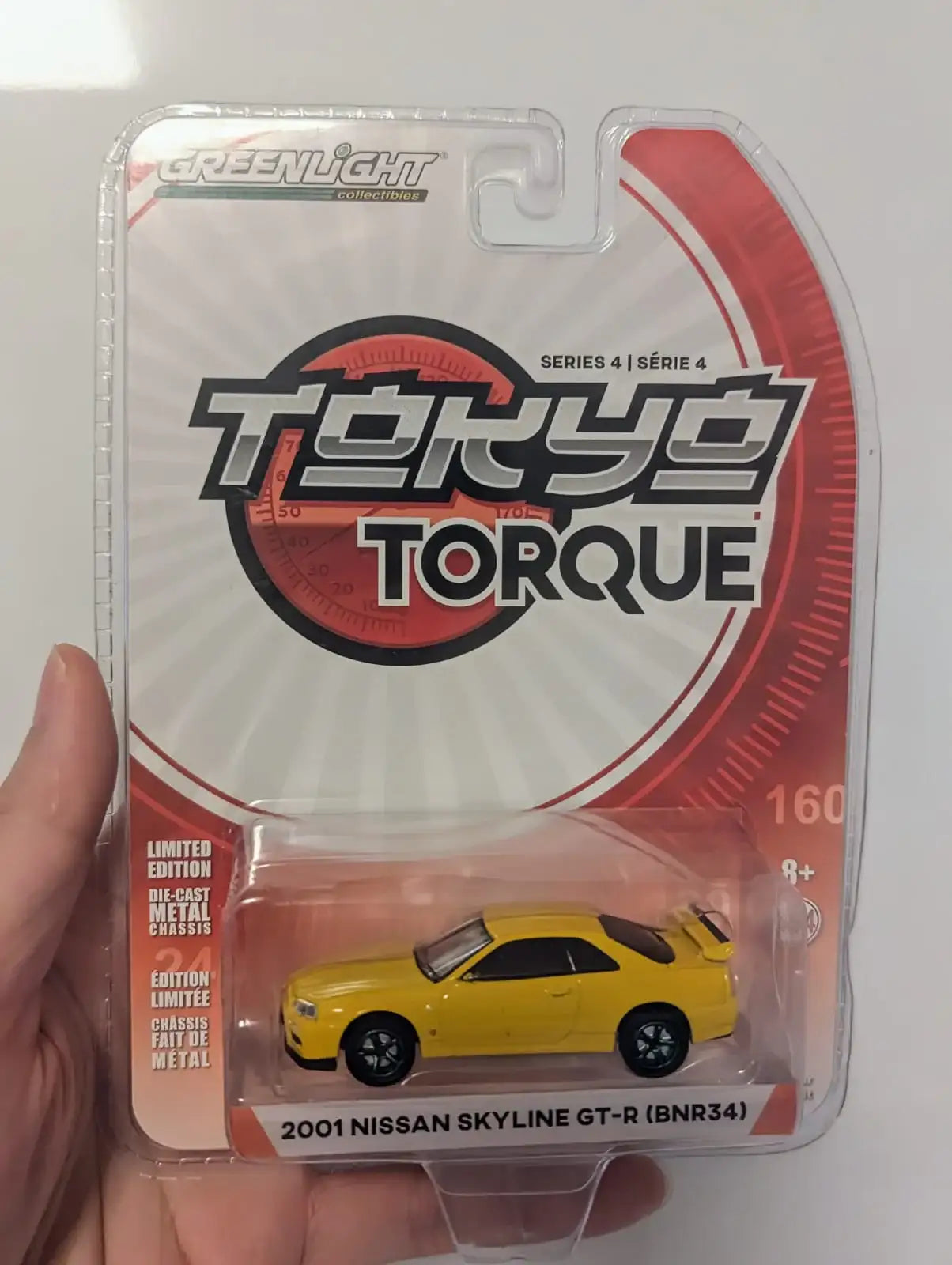 Greenlight 1:64 Scale Tokyo Torque Series 4 2001 Nissan Skyline GT-R (BNR34) Green Machine