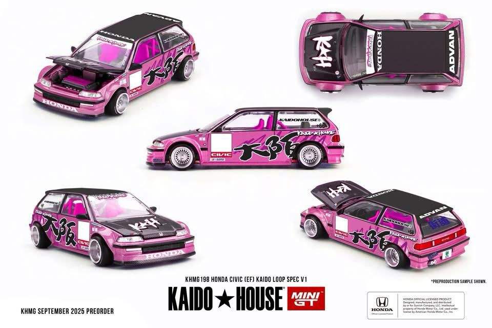 Mini GT Mini GT x Kaido House #198 Honda Civic EF Kaido Loop Spec V1