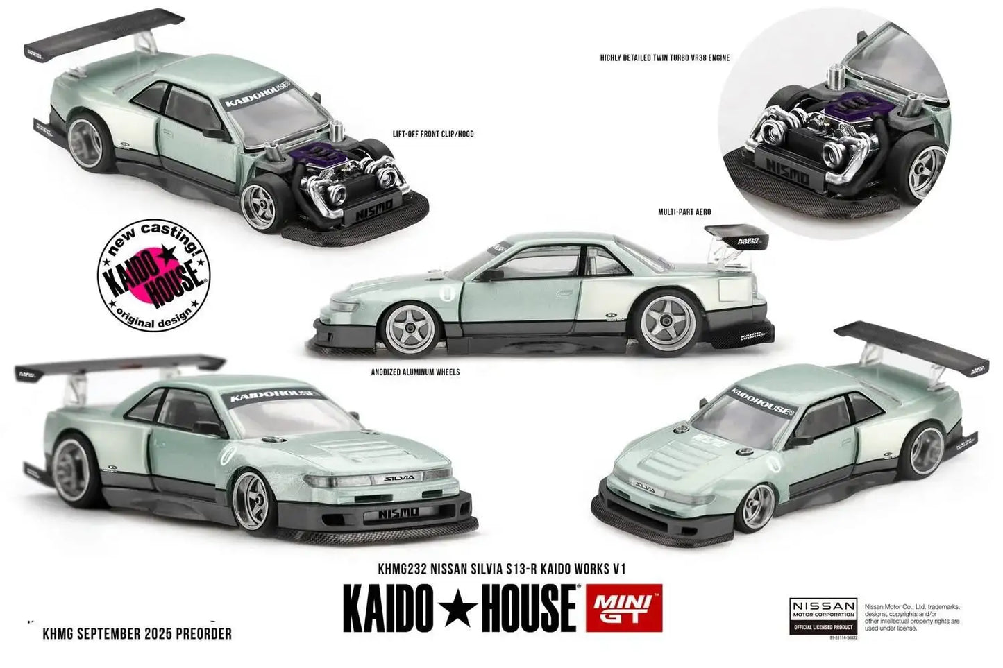 Mini GT Mini GT x Kaido House #232 Nissan Silvia S13-R Kaido Works V1