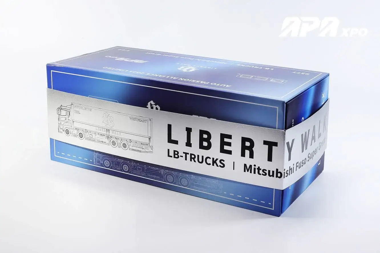 GCD 1:64 LBWK Mitsubishi LB-TRUCKS Fuso Super Great 2025 APAXPO exclusive - Chrome Blue