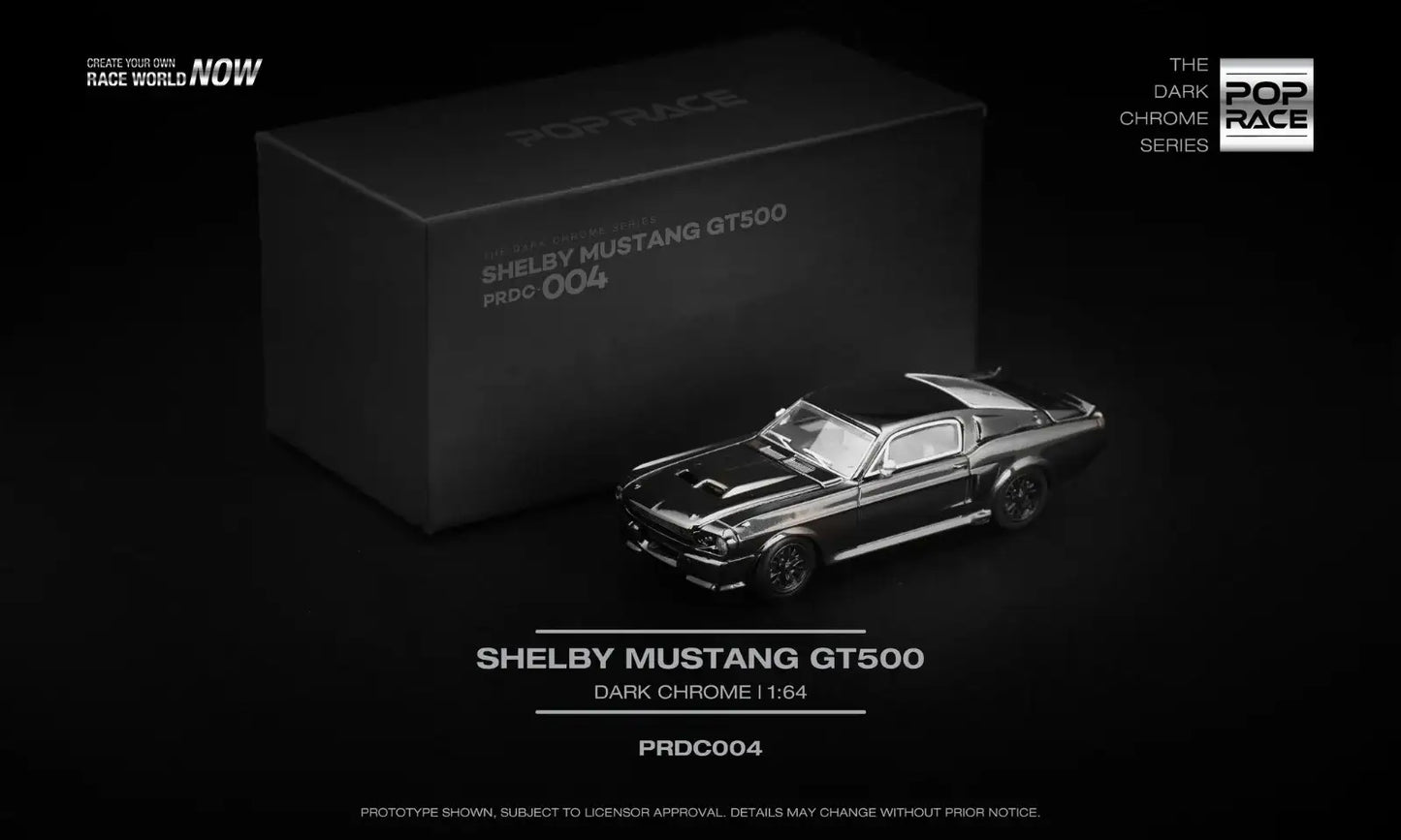 POP RACE 1:64 Scale Shelby Mustang GT500 Dark Chrome