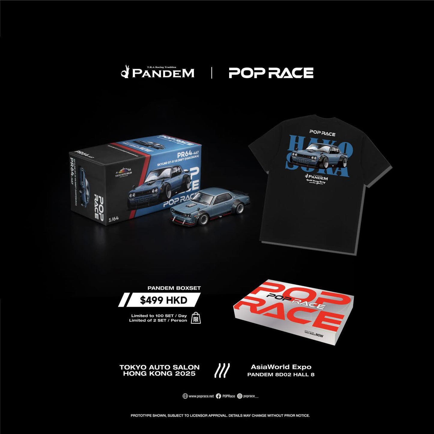 Pop Race 1:64 Scale Pandem Boxset - Tokyo Auto Salon Hong Kong 2025 Exclusive