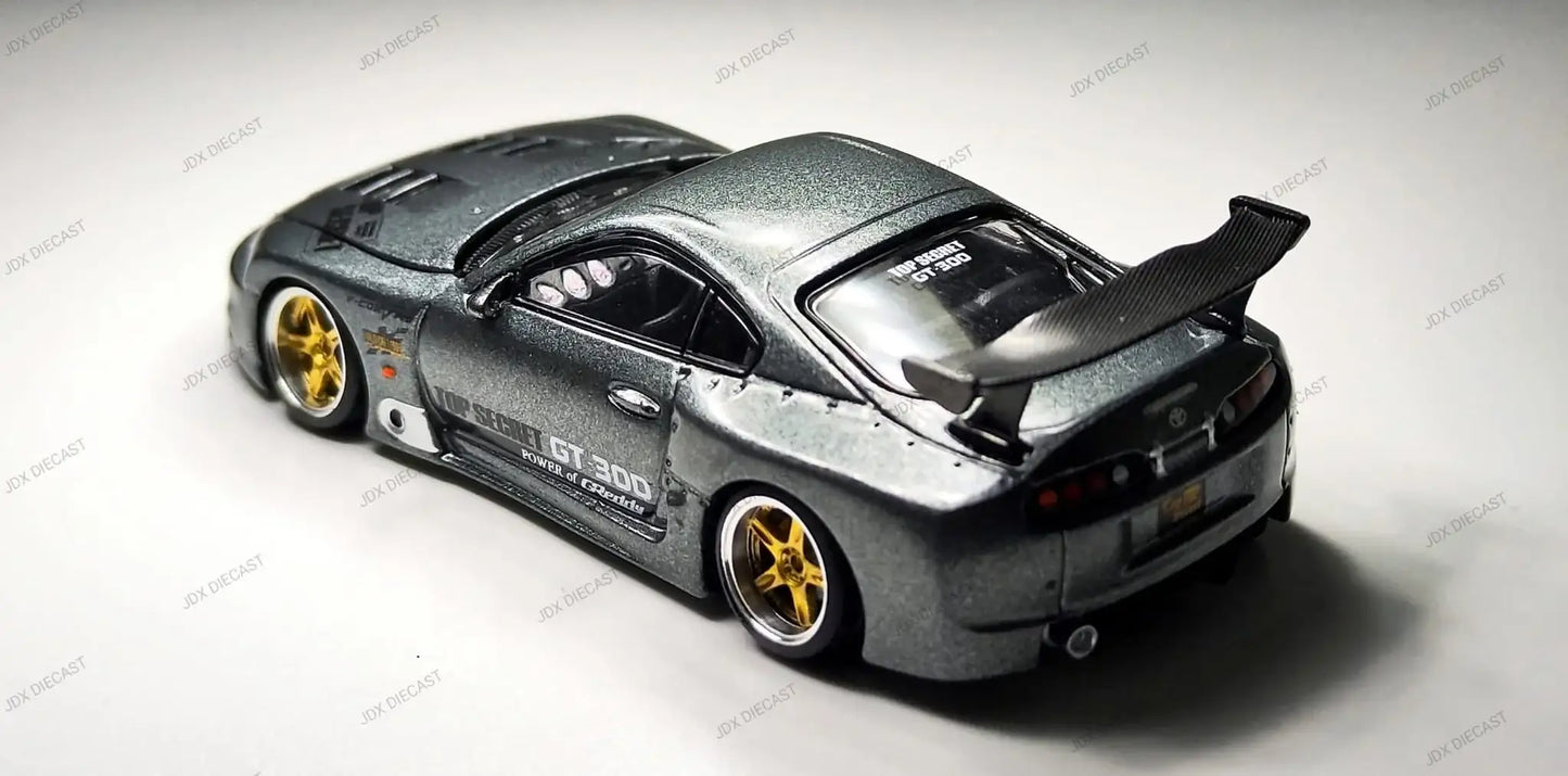 Pop Race 1:64 Scale x PDX 2025 Exclusive Top Secret Toyota Supra GT300 Grey