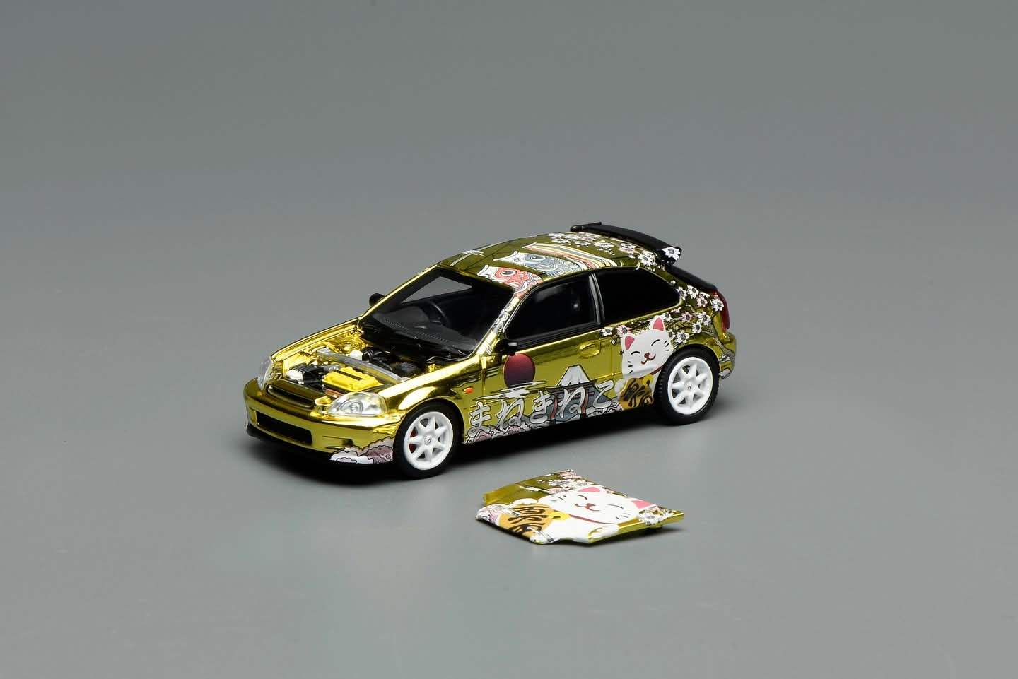 Motorhelix 1:64 Scale Honda Civic TYPE R (EK9) Customized Maneki-neko Tokyo Auto Salon 2026 Exclusive