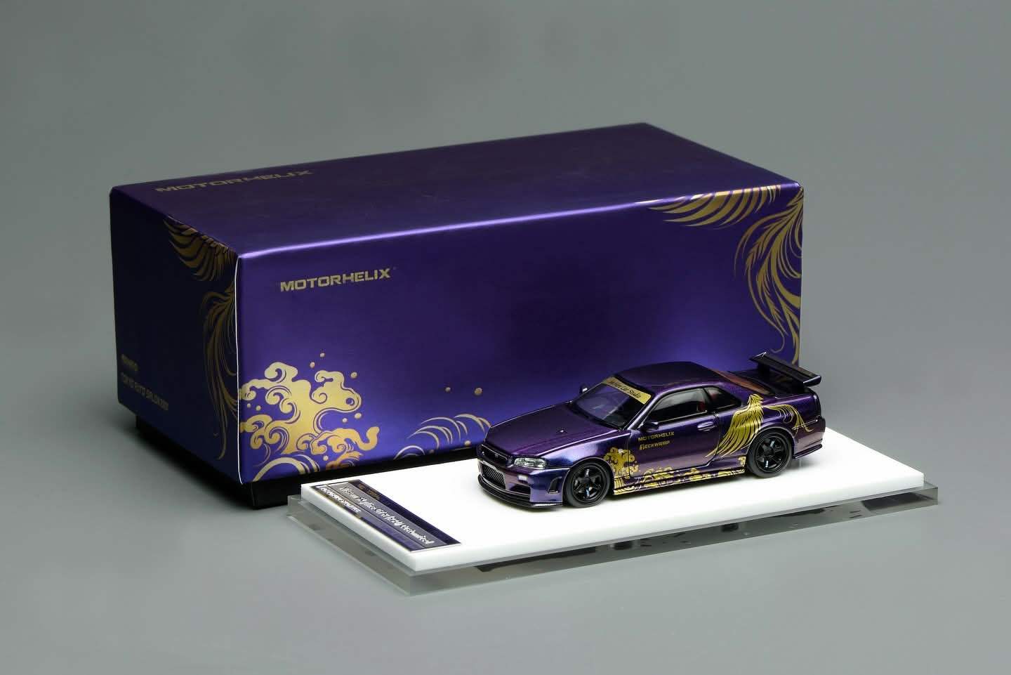 Motorhelix 1:64 Scale Nissan Skyline GT-R (R34) Japanese Wave Design Tokyo Auto Salon 2026 Exclusive