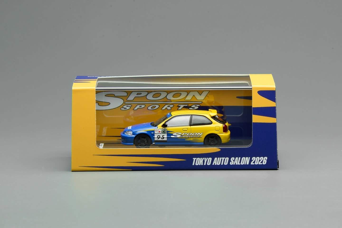 Motorhelix 1:64 Scale Honda Civic TYPE R (EK9) Spoon Sports Livery Tokyo Auto Salon 2026 Exclusive Car Only