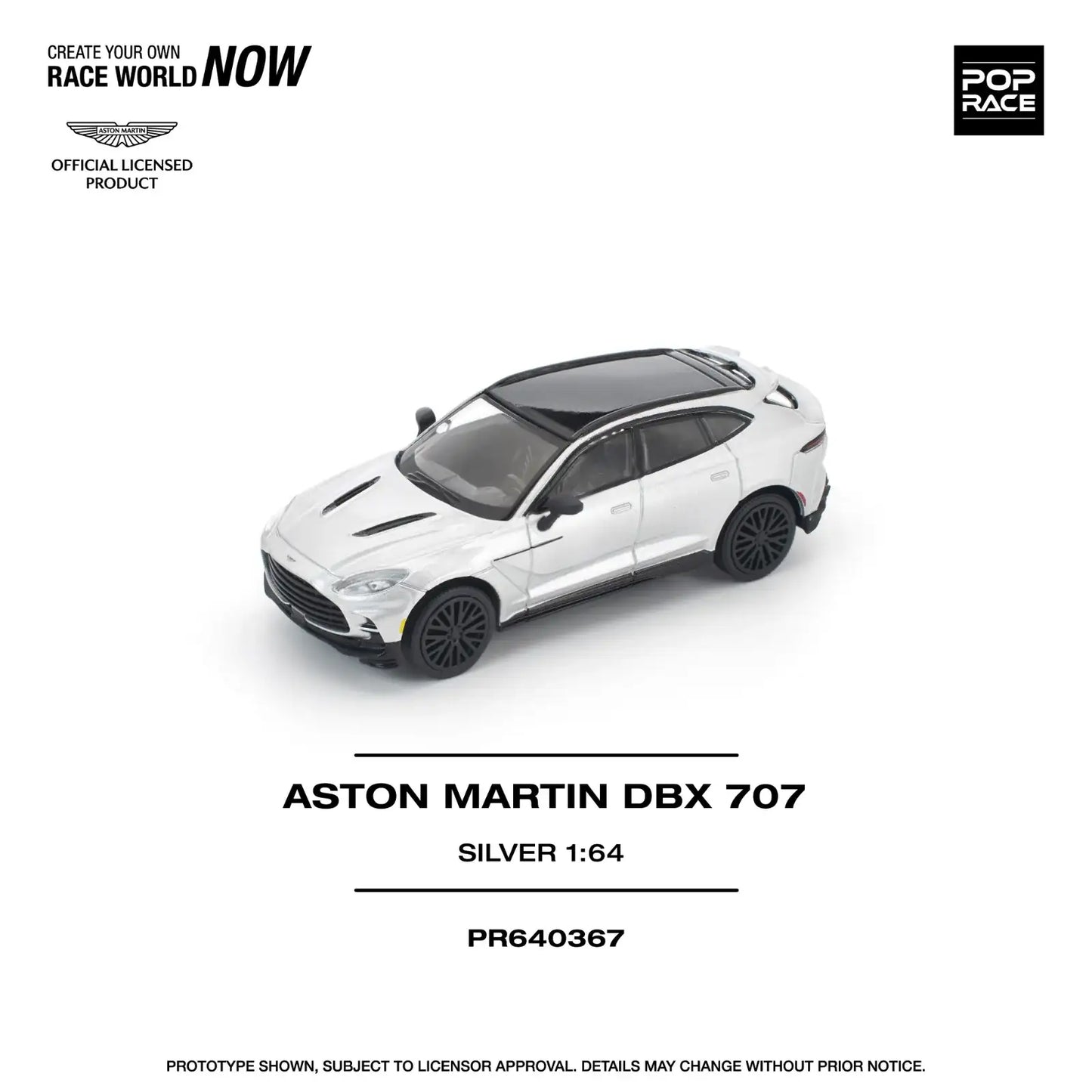 Pop Race 1:64 Scale Aston Martin DBX 707 Silver