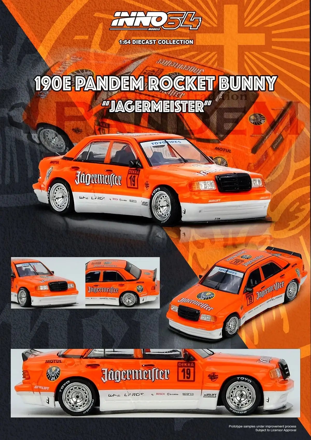 Inno64 1:64 Scale Pandem Rocket Bunny 190E Jagermeister
