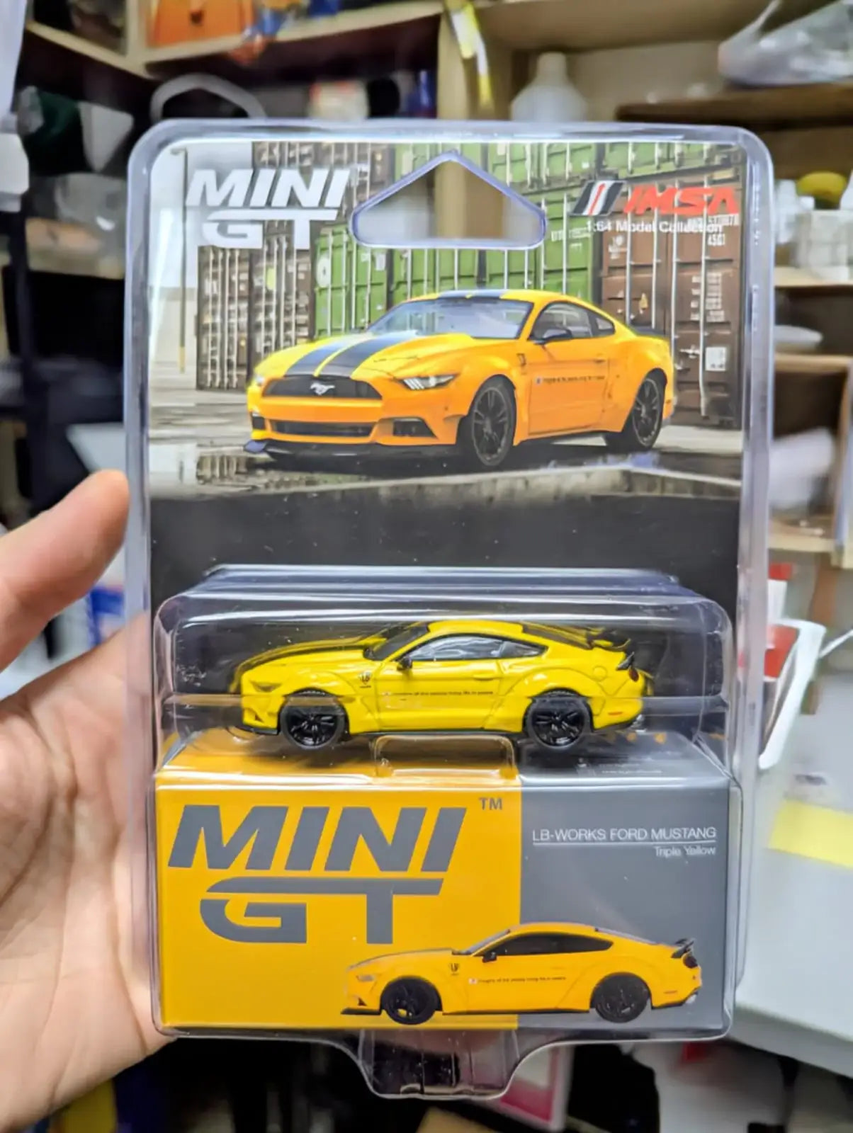Mini GT Mini GT 1:64 Scale #1077 LB-Works Ford Mustang Triple Yellow
