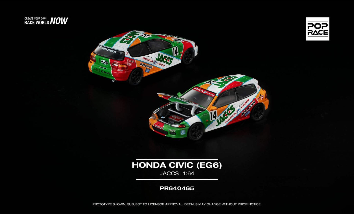 Pop Race 1:64 Scale Honda Civic (EG6) JACCS