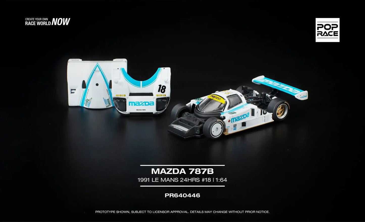 Pop Race Pop Race 1:64 Scale Mazda 787B 1991 LE MANS 24HRS #18