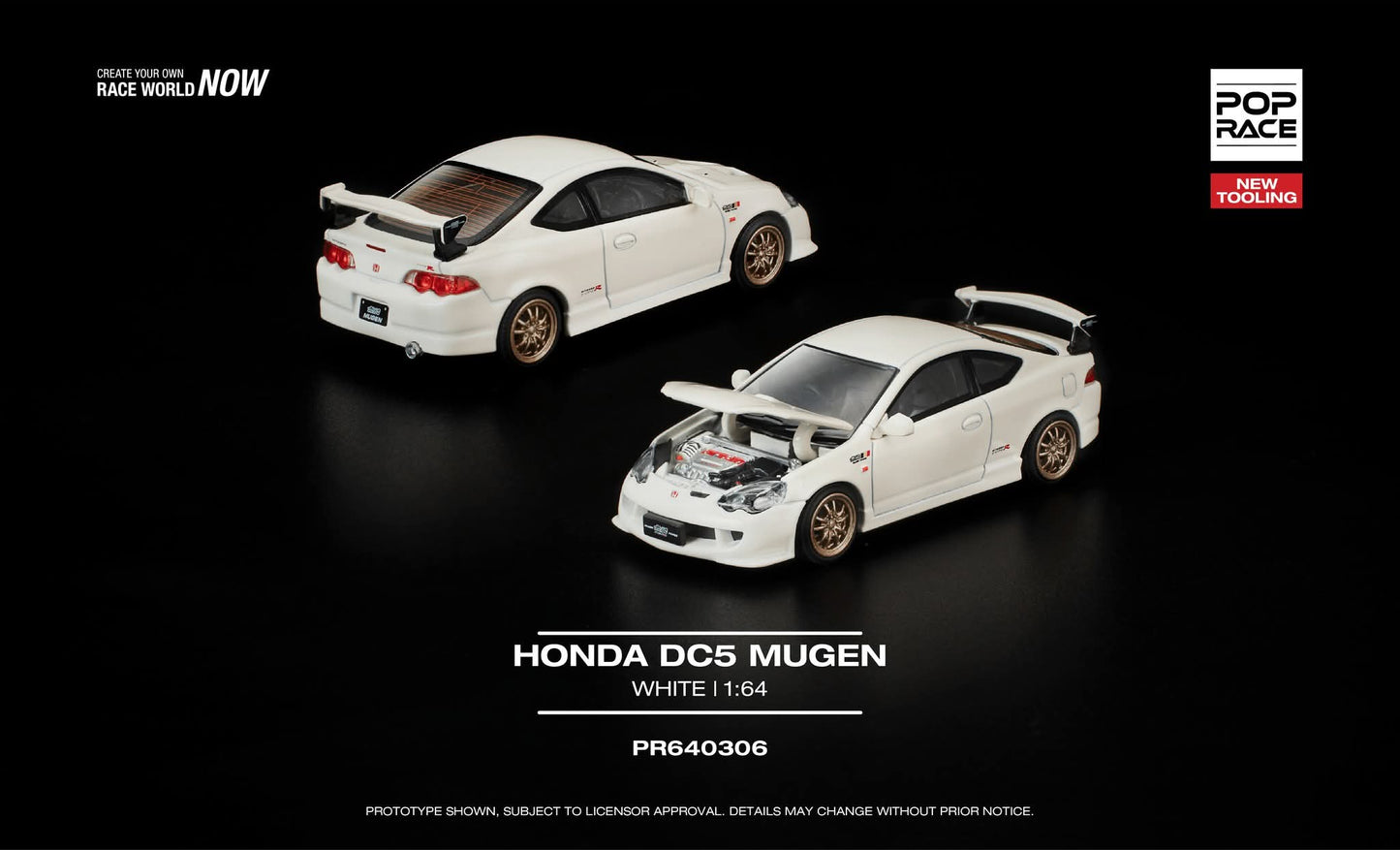 Pop Race Honda DC5 Mugen White New Tooling
