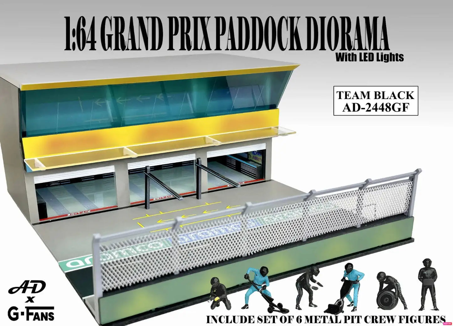 American Diorama 1:64 Grand Prix Paddock Diorama with LED - Team Black AD-2448GF