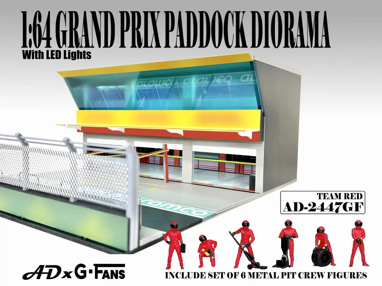 American Diorama 1:64 Grand Prix Paddock Diorama with LED - Team Red AD-2447GF