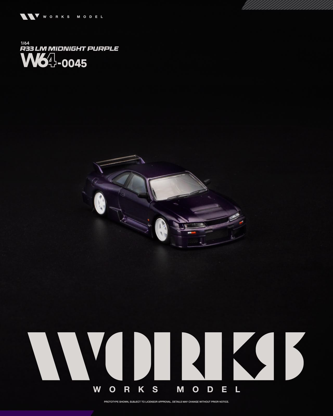 Works Model W64-0009 Nissan Skyline GT-R R33 LM 1995 GT1 #23 Clarion 1/64